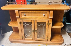 lot 205 image: Television StandHome Entertainment Center WFancy Hardware &amp Glass