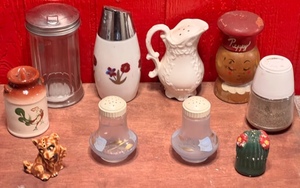 lot 218 image: Assorted Salt, Pepper, &amp Sugar Shakers