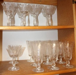 lot 46 image: Etches Stemmed Glassware, Various Sizes