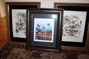 lot 81 image: (3) Artwork Framed Prints 14x18