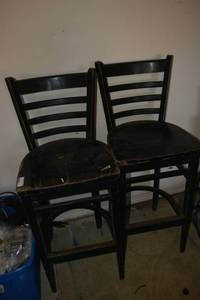 lot 231 image: Pair of Black Bar height Chairs