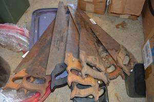 lot 248 image: Large lot of hand saws some vintage