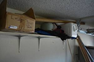 lot 255 image: Fishing Trip Lot Life Jackets, Fishing Poles, Coolers
