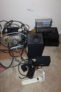 lot 131 image: Electronics alarm clocks, speakers,