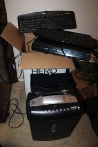 lot 149 image: Paper Shreader, Keyboards, Blu-ray Player and DVD player