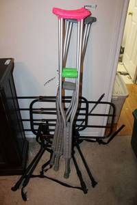 lot 161 image: Side Bed Rails and Two sets of Crutches
