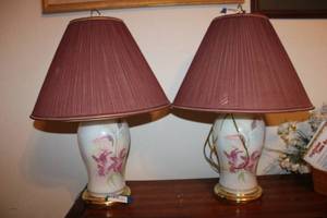 lot 171 image: Pair of Painted Ceramic Table Lamps