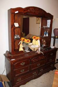 lot 181 image: 2-piece Mirror and Dresser (contents sold in previous lot)