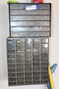 lot 324 image: Plastic hardware organizers with contents