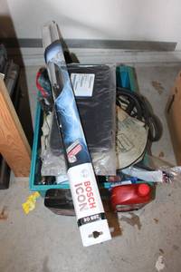 lot 330 image: Automotive Lot Windshield wipers, Jumper cables, license plate holder, window scraper and more