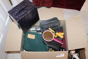 lot 198 image: Makeup, makeup bags, curling iron and more