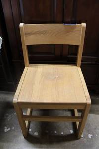 lot 10 image: Solid Wood Chair light pine color (Seat dimensions19Wx18Dx18H, Back height 32)