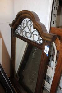 lot 22 image: 37x56 Wall Mirror with decorative wrought iron top
