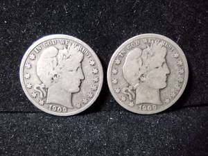 lot 72 image: (2) US 1909 Half Dollar coins