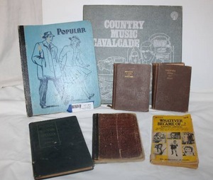 lot 96 image: Antique Books High School Speller, Evangeline, Boswells Life of Johnson, Shakespeares Romeo and Juliet, Plus Country Music Albums