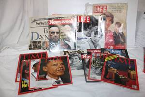 lot 97 image: Historical Magazines of the Kennedys, Obama, Clinton, OJ Simpson, Princess Diana and Star newspaper of Cowboys 1994
