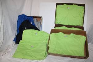 lot 104 image: Green T-shirts- plain, size S 68. Would be great for team or groups