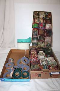 lot 106 image: Ribbons - includes tapestry wire edged ribbons