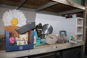 lot 92 image: Misc. lot vases, cards, jewelry, strainers, sunglasses, Storage organizer and More