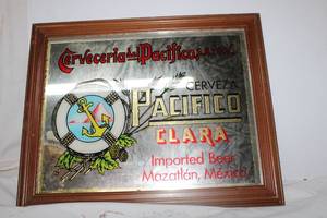 lot 132 image: Pacifico Clara Imported Beer Mirror Sign