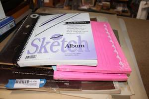lot 192 image: Artists lot Sketch album, Calligraphy paper and more