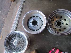 lot 68 image: Various rims - 16 5 lug-, next 1 is 16 5 lug-, Next 1 is 15 universal qty 3