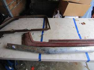 lot 96 image: Ford window frame for front door, 2 other pieces frames of some kind