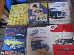 lot 125 image: book lot includes mercury 49-72 obsolete ford parts, 1981 catalog antique and classic ford parts, sacramento vintage ford parts, model t catalog 1909-1927
