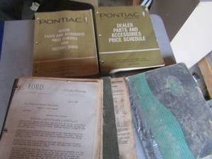 lot 129 image: auto part manuals, pontiac and vauxhall dealer partd and history index, motor light truck tune up and repair manual,  59 ford truck manual and more