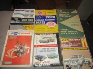 lot 130 image: book lot includes ford cars 1952-1959, thunderbird 2000 catalog, 1960-1962 chevy, ford pick up and bronco 1973- 1979 and more