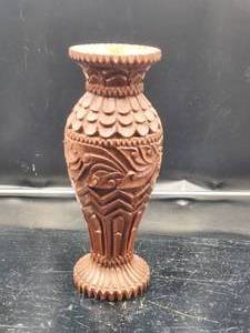 lot 80 image: Vintage handmade wood candle stick holder