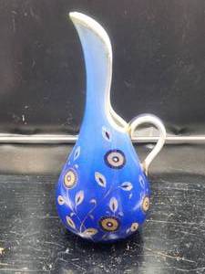 lot 82 image: Very nice vintage blue hand painted pitcher