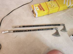 lot 95 image: Pair of collectible war axes