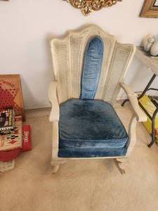 lot 99 image: Vintage caned back rocking chair - matches lot 65