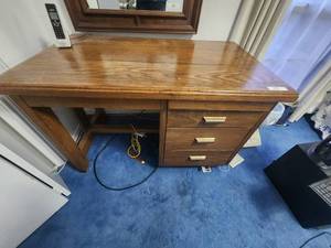 lot 117 image: Wood desk - 26 x 46w x 30H
