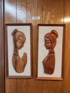lot 205 image: Wooden wall art