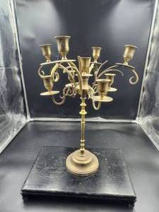 lot 255 image: Vintage brass candelabra
