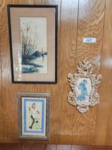 lot 263 image: Selection of wall art