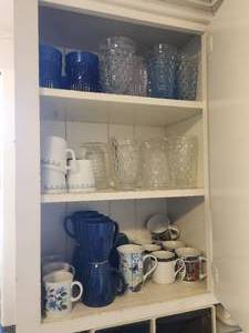 lot 287 image: Selection of glasses and cups in cupboard