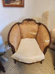 lot 351 image: Vintage-Antique French style upholstered chair - matches up with lot #349