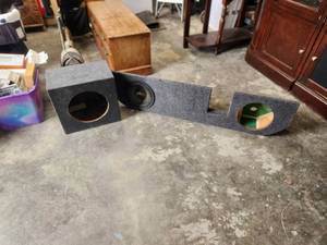 lot 39 image: Selection of carpeted speaker boxes