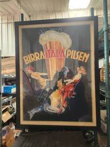 lot 69 image: Framed and matted Beer in Ads artwork