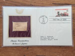 lot 31 image: Steam Locomotive McQueens Jupiter first day issue