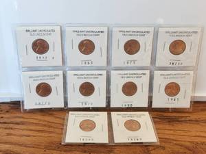 lot 49 image: Selection of Brilliant Uncirculated Old Lincoln Cents -