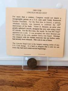lot 112 image: 1909 VDB 1 Cent piece -i