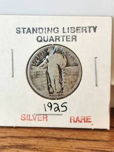 lot 115 image: 1925 Standing Liberty Silver quarter - rare