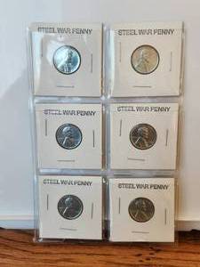 lot 124 image: Selection of 1943 Steel war pennies