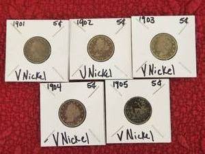 lot 169 image: Selection of V-Nickels