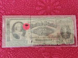 lot 35 image: 1891 $1 One Dollar Martha Washington Silver Certificate Large Note - 2 pieces