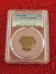 lot 38 image: 1909 VDB 1 Cent piece - PCGS and is slabbed
